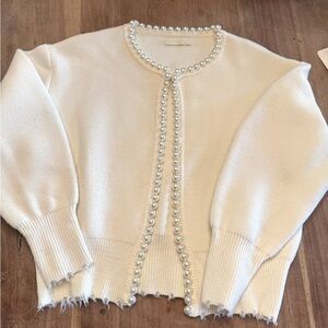 Vita Grace Cardigan sweater with pearls